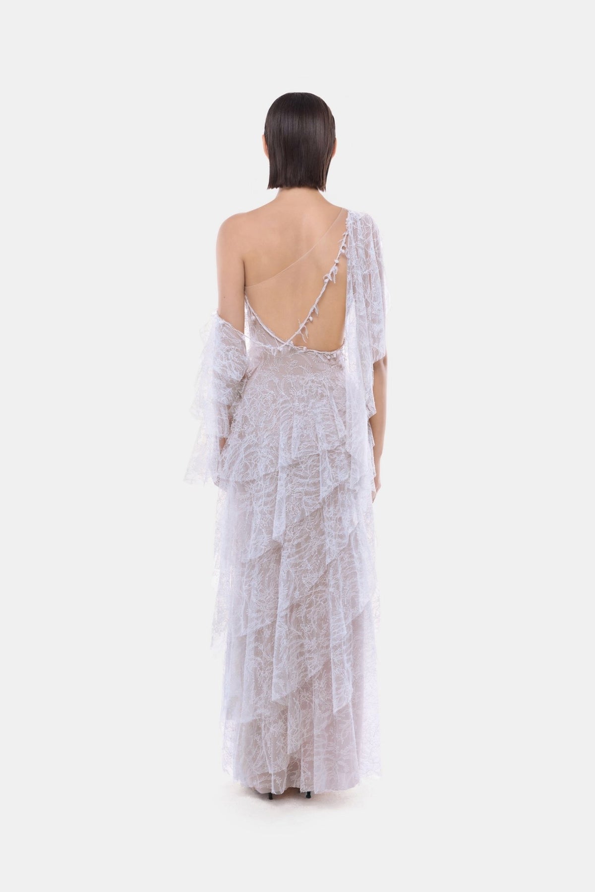 Violet Tiered Asymmetrical Cascading Dress - Montsand