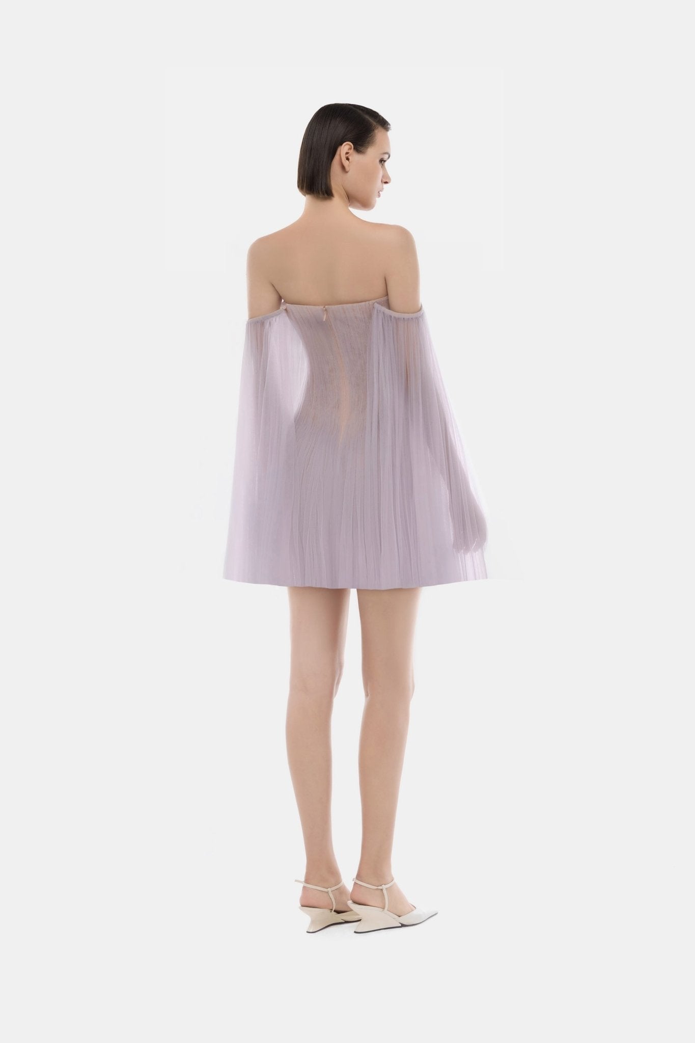 Violet Tulle Off - shoulder Mini Dress - Montsand