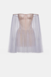 Violet Tulle Off - shoulder Mini Dress - Montsand