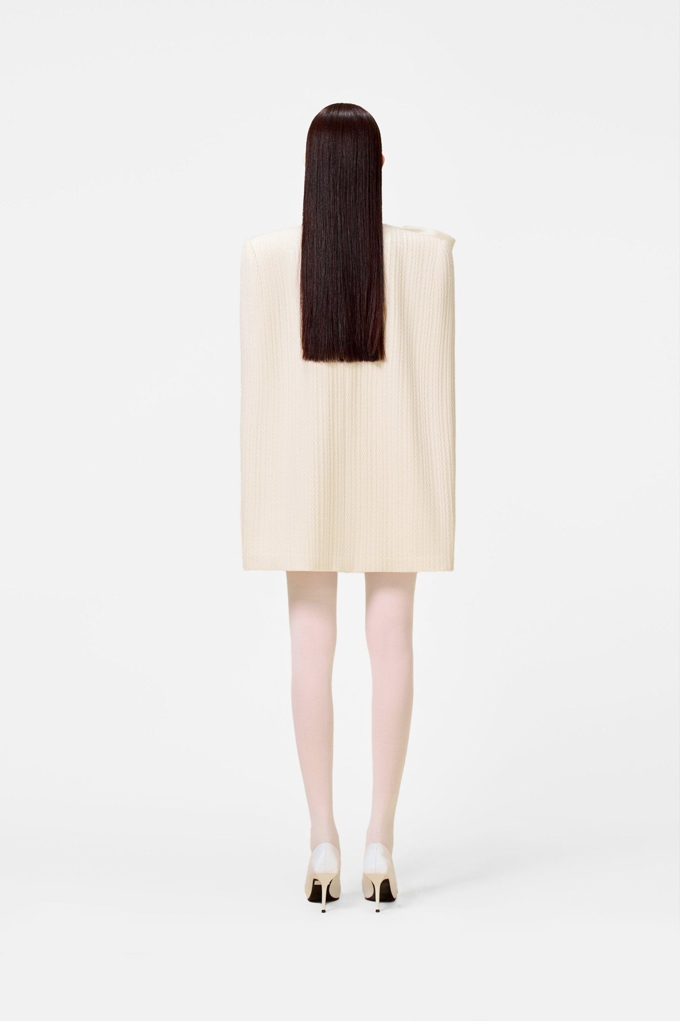 White Beaded Knit Cape - Montsand