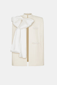 White Beaded Knit Cape - Montsand