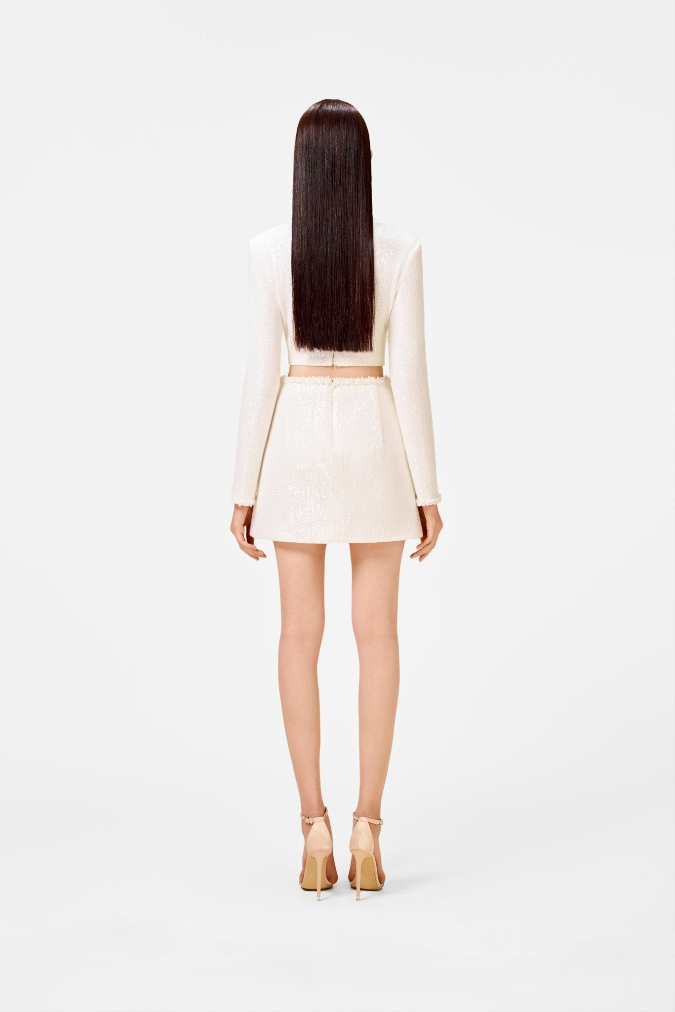 White Beaded Mini Skirt - Montsand