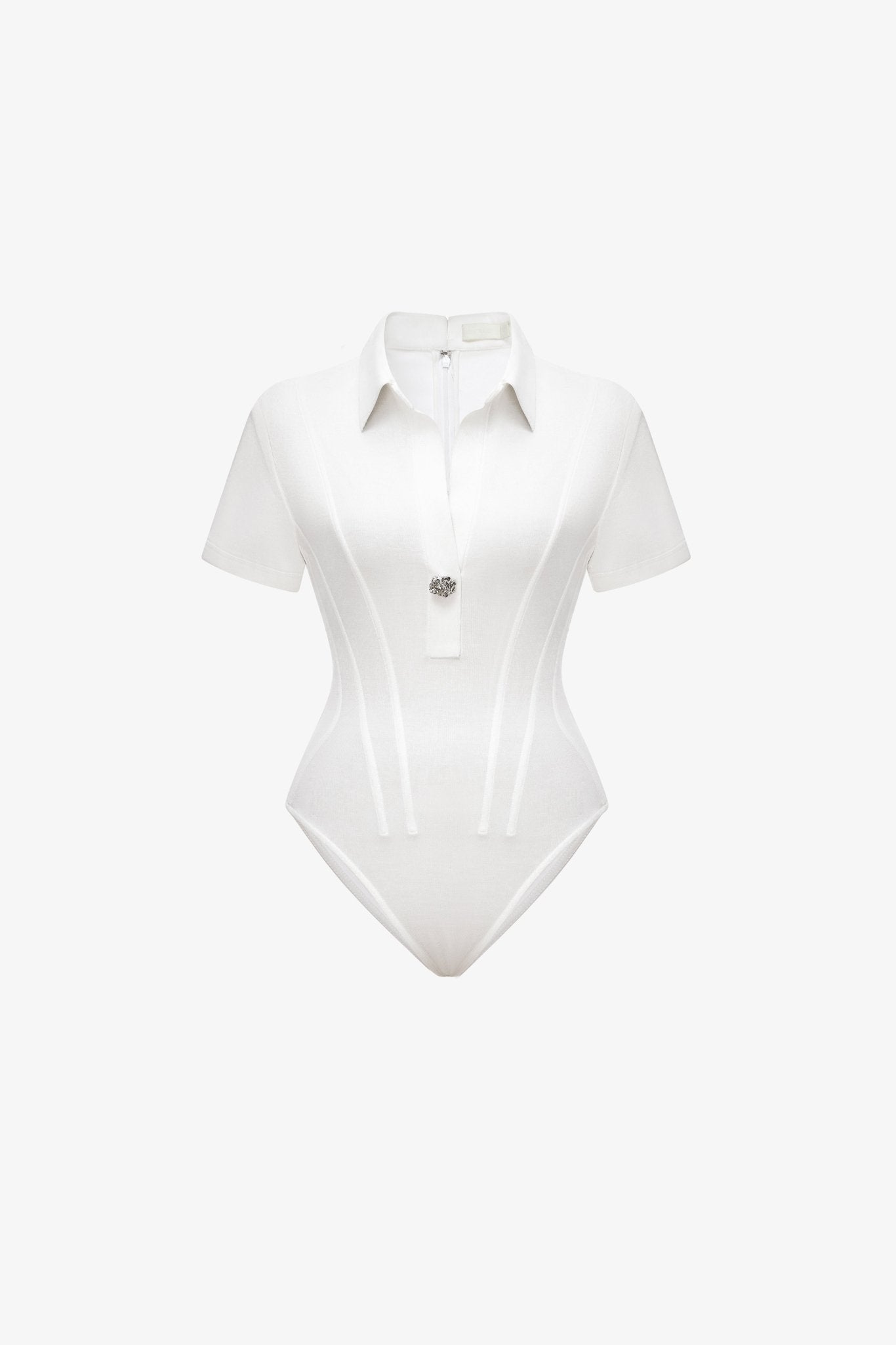 White Corset Polo Bodysuit Polos Montsand