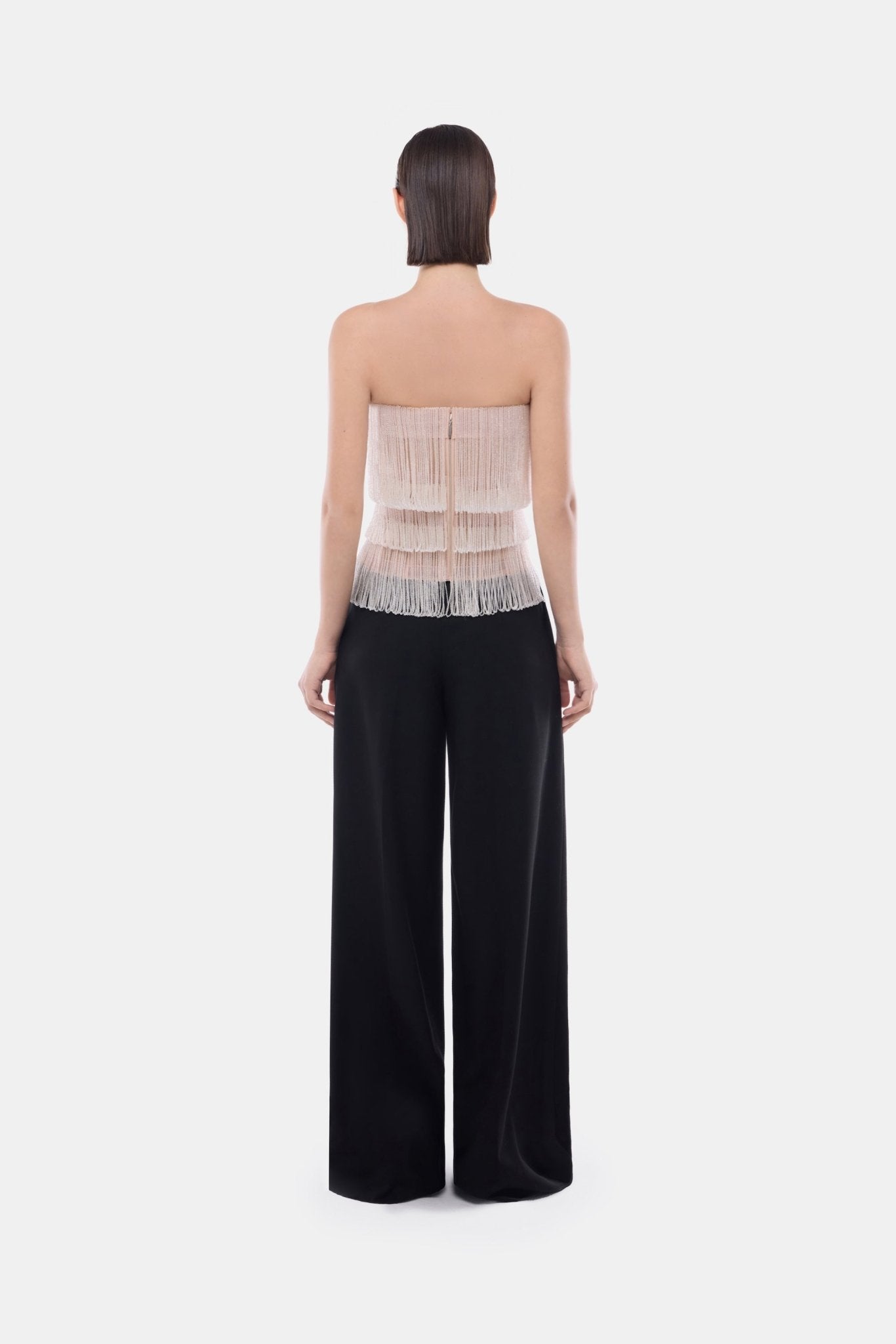 White Crystal Fringe Tube Top - Montsand