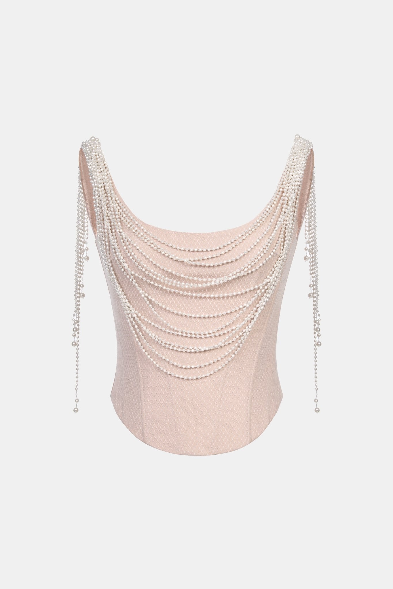 White Draped Lace Flower Bustier - Montsand