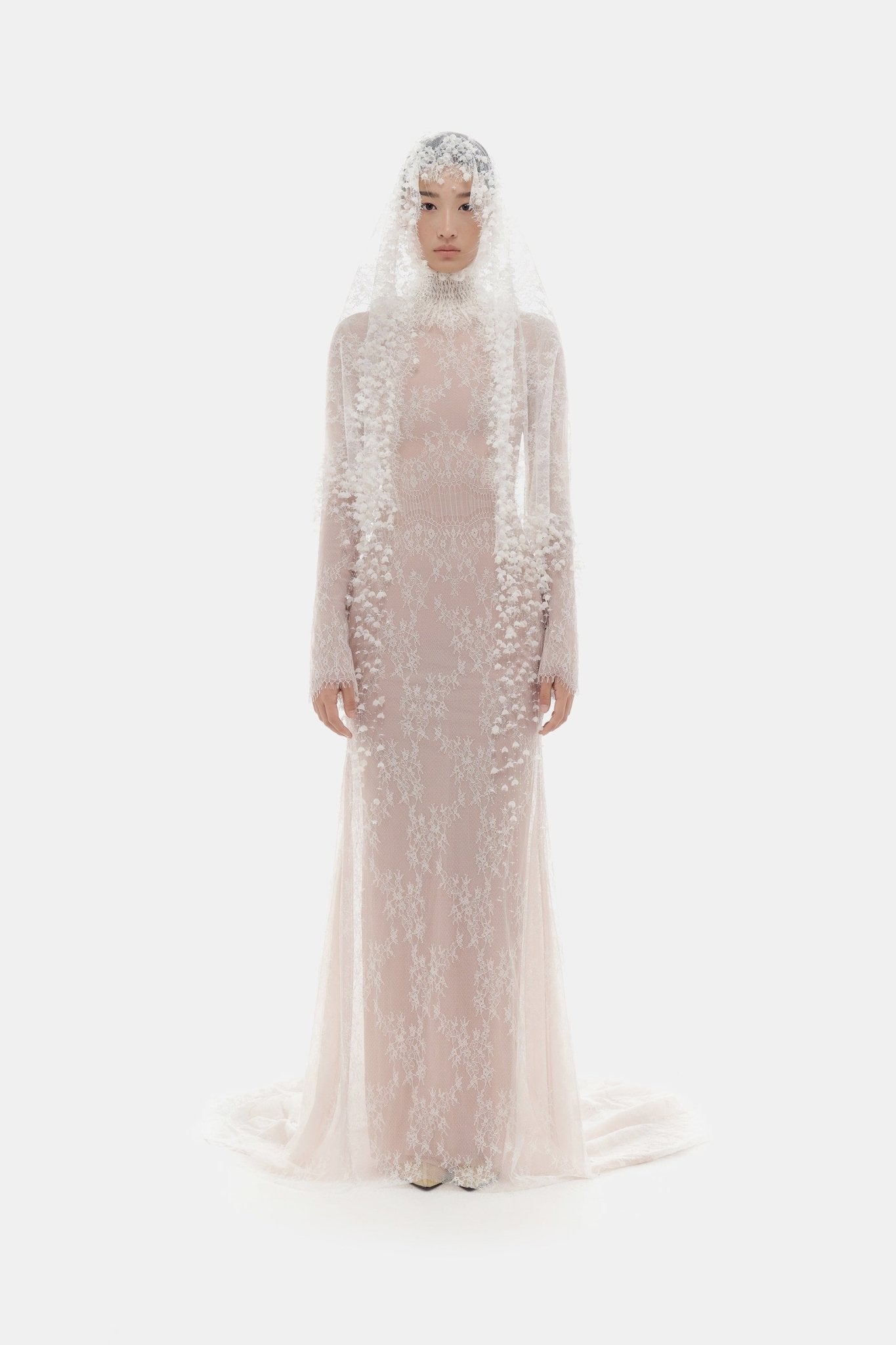 White Floral Lace Maxi Dress - Montsand