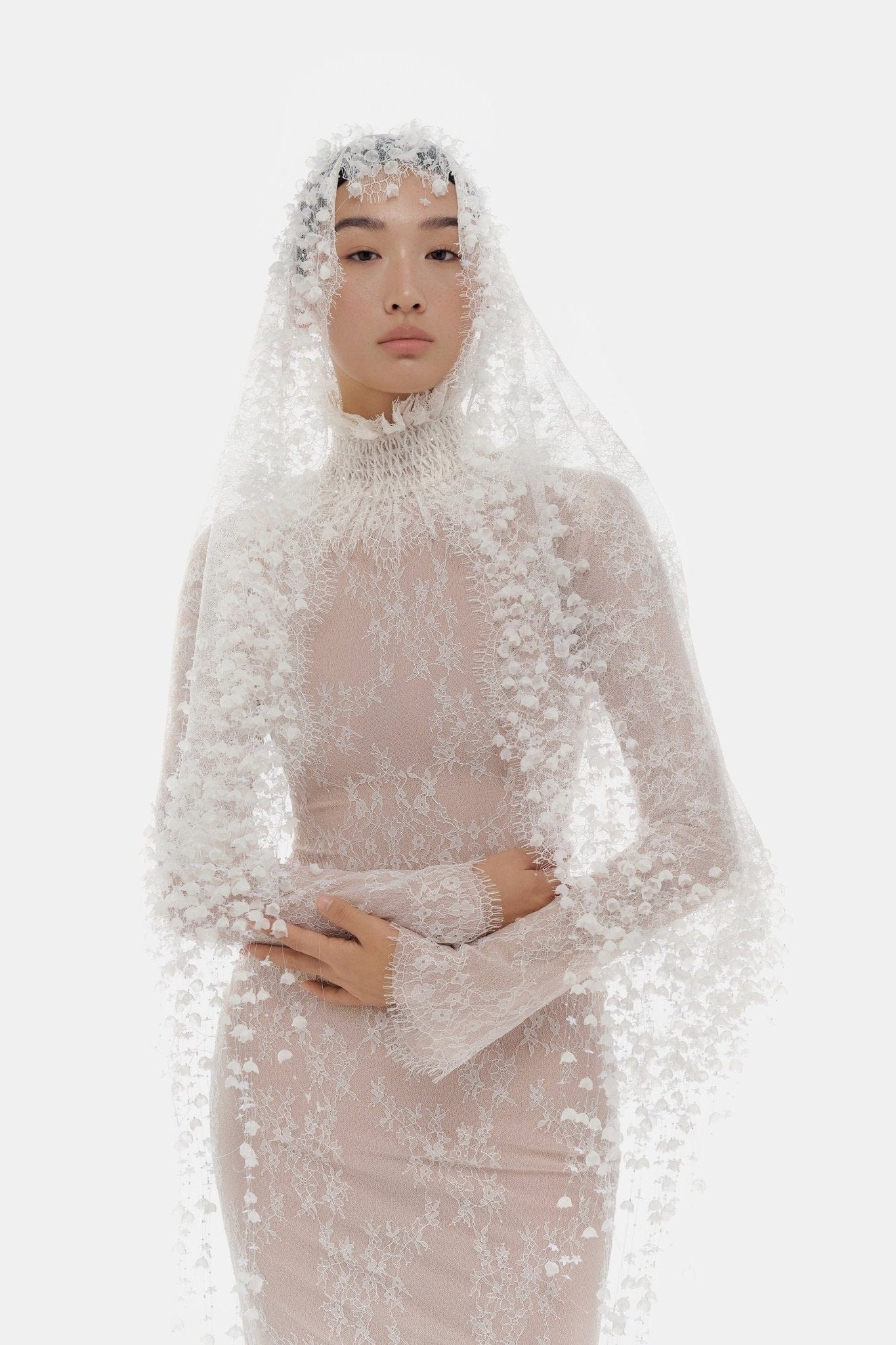 White Flowers Headscarf - Montsand