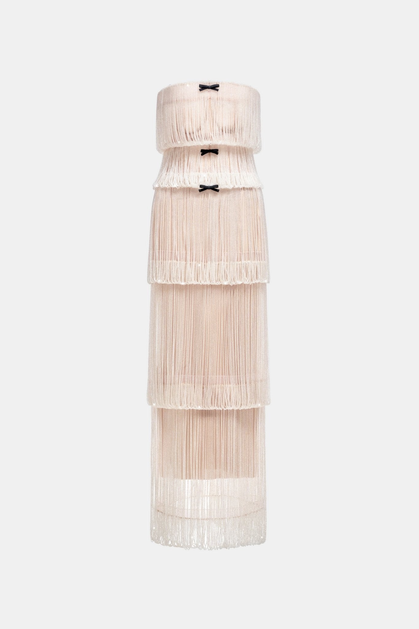 White Fringe Tube Dress - Montsand