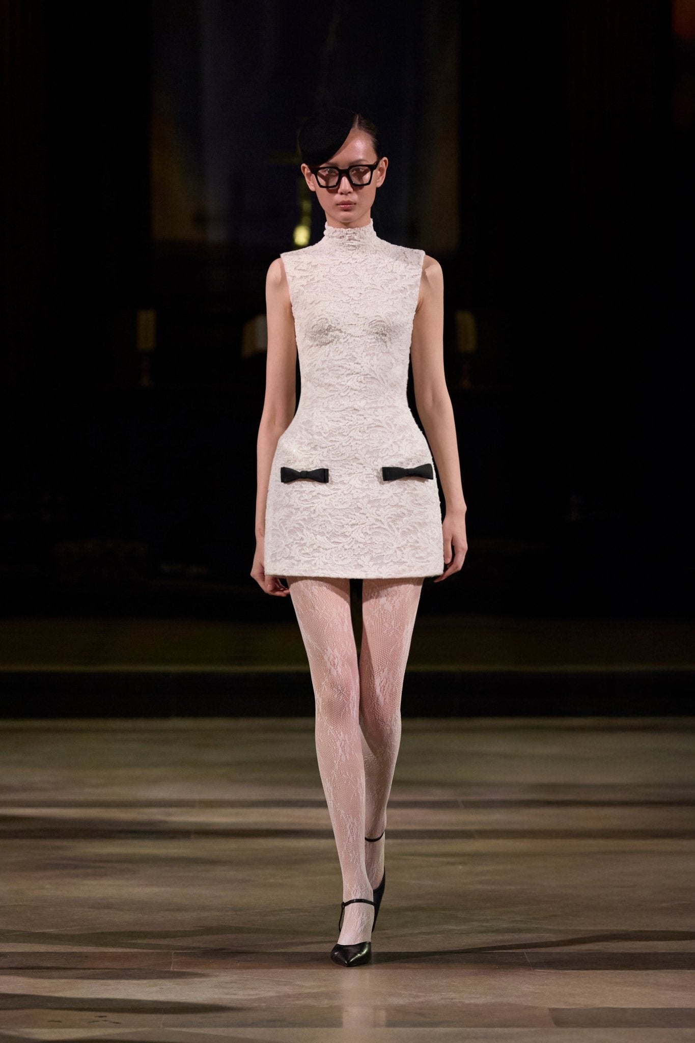 White High Neck Bow Dress - Montsand