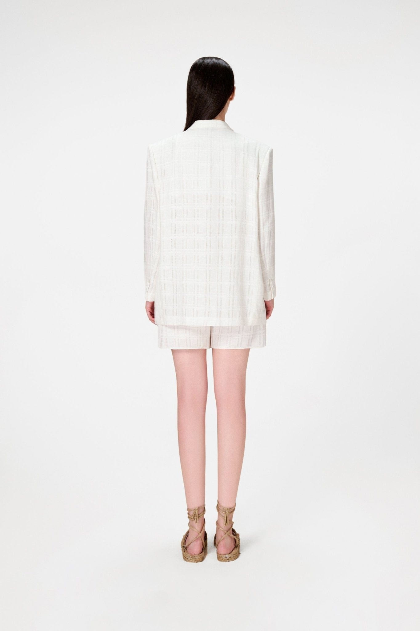 White Linen Blazer - Montsand