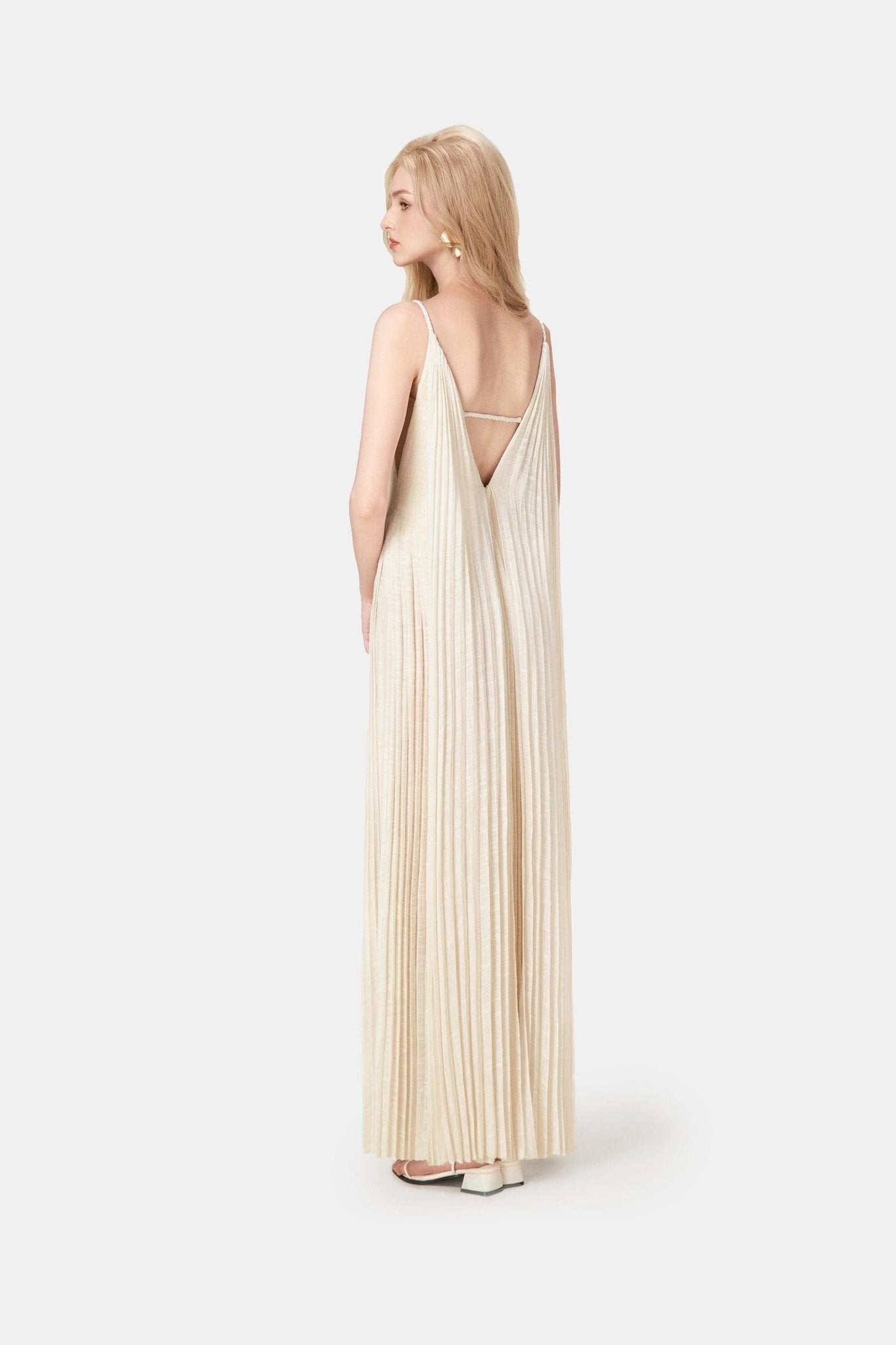 White Linen Maxi Dress - Montsand