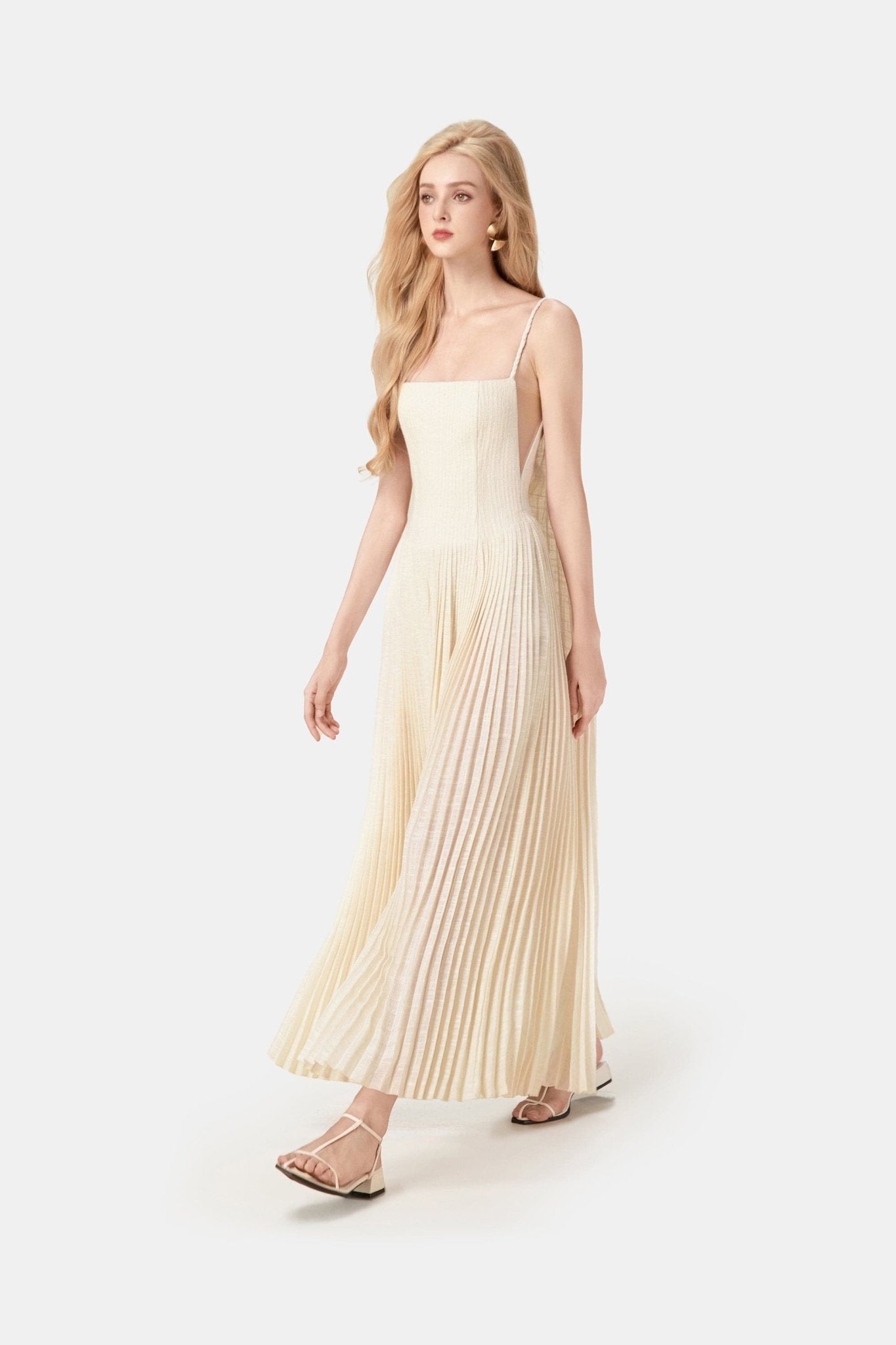 White Linen Maxi Dress - Montsand