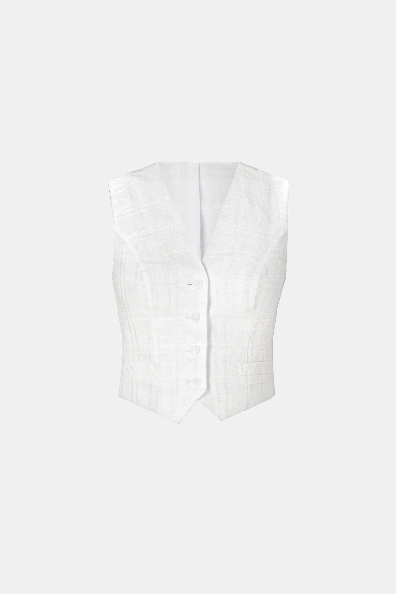 White Linen Waistcoat - Montsand