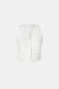 White Linen Waistcoat - Montsand