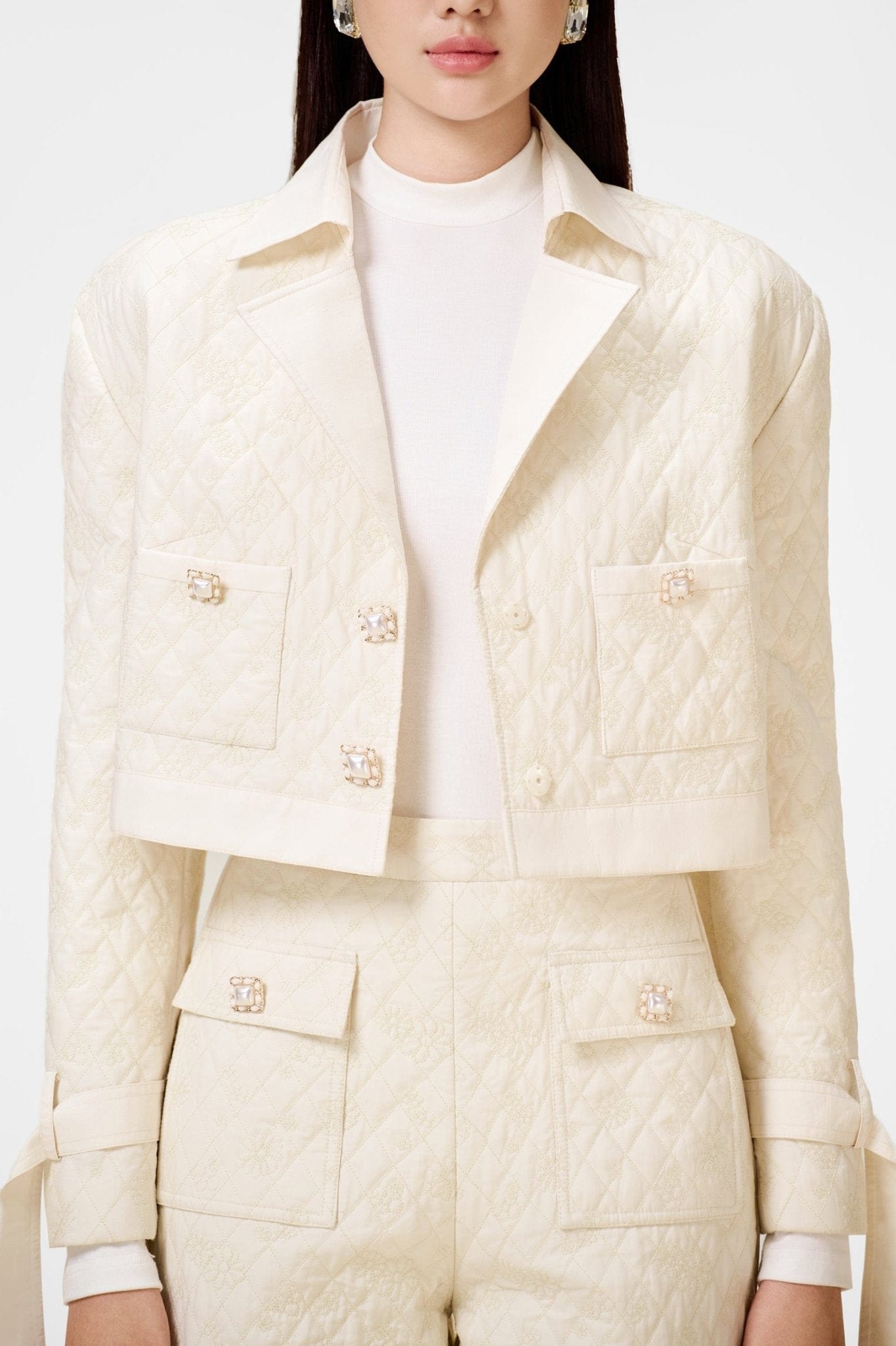 White Quilted Trench Coat - Montsand