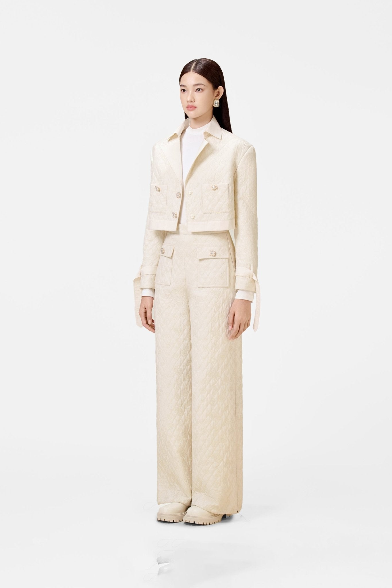 White Quilted Trench Coat - Montsand