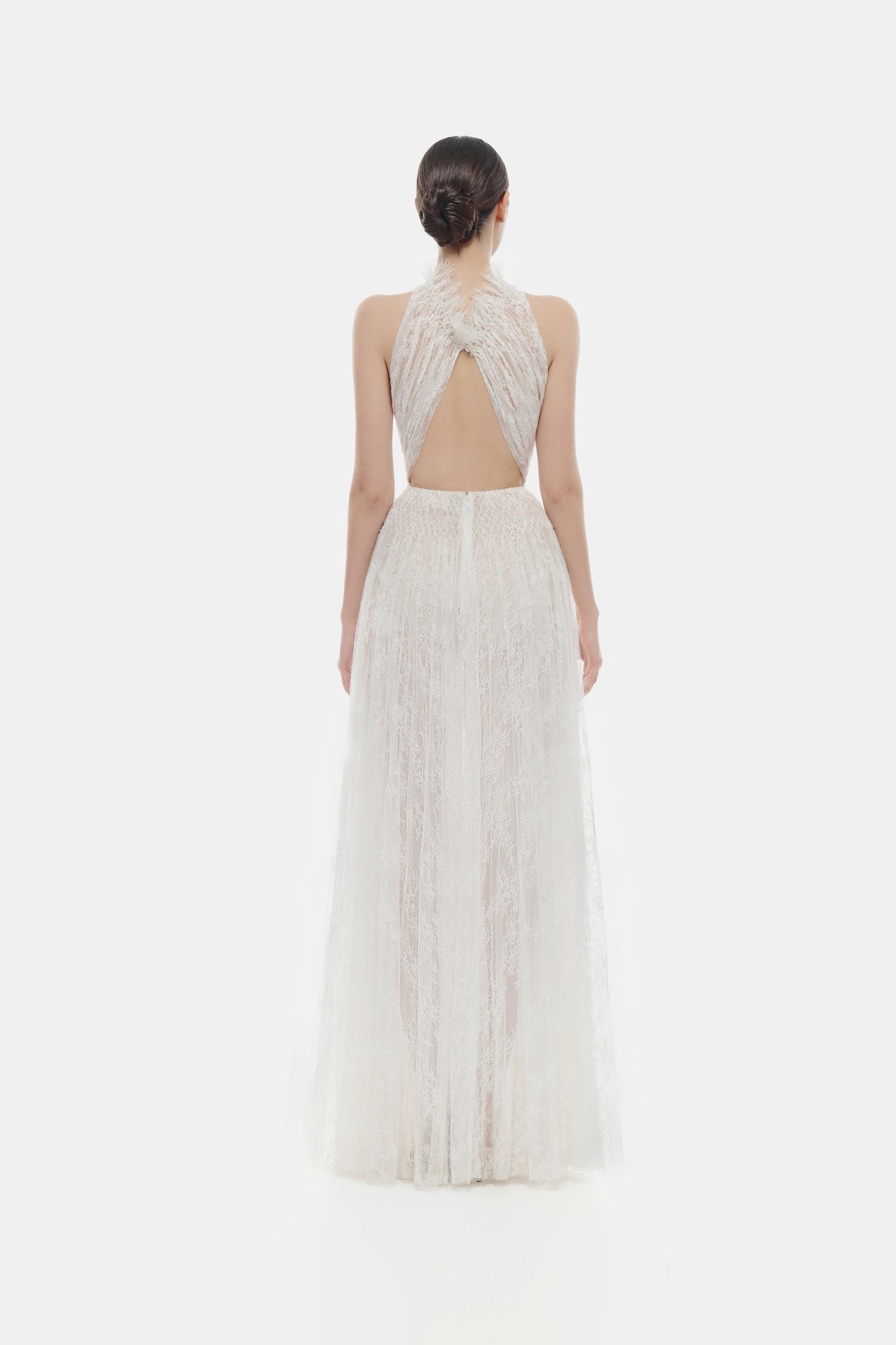 monteau white lace dress White Smocked Lace Maxi Dress S