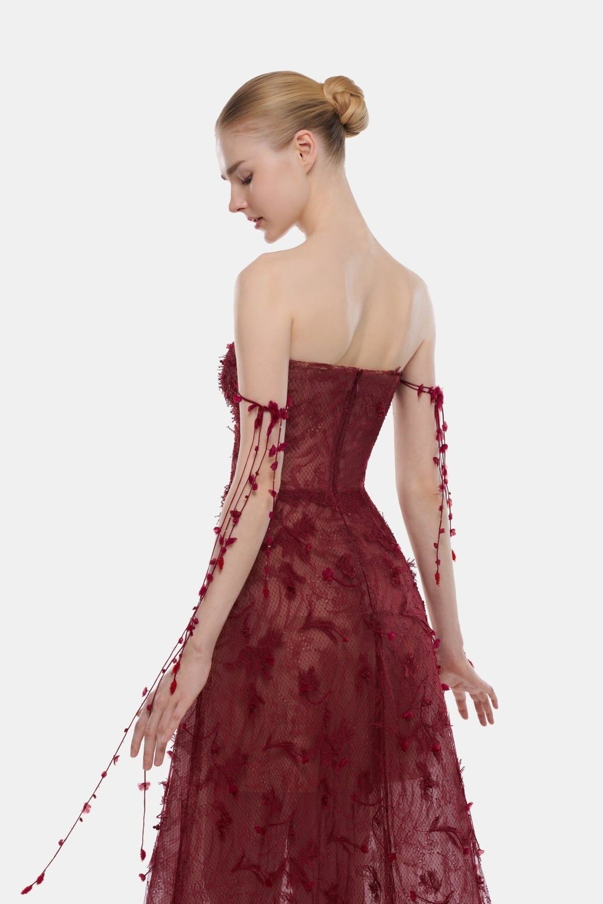 Wine Floral String Maxi Dress - Montsand